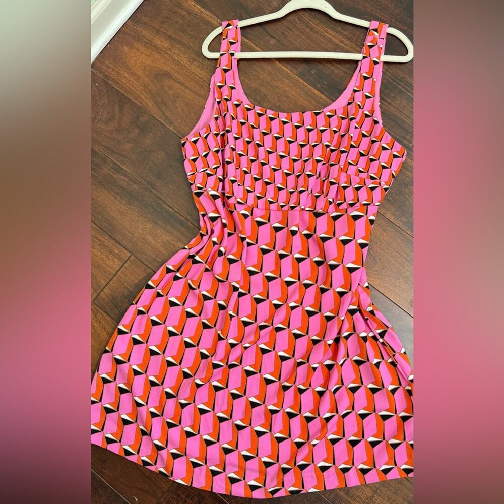 DVF Diane Von Furstenberg x Target 90s Shift Pink Modern Geo Mini Dress - Picture 5 of 9